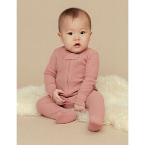 Noble pink waffle knit footie